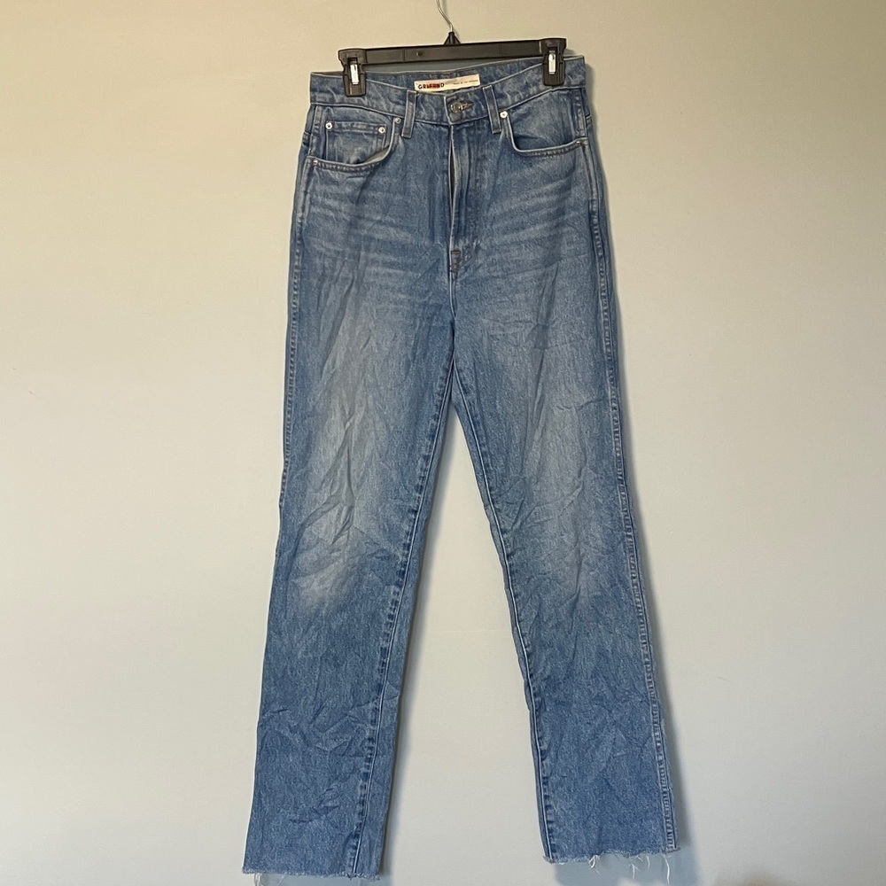 GRLFRND Blue Denim Straight-Leg Jeans